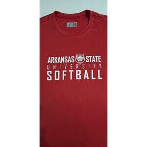 Arkansas State University Redwolves Softball Tee Shirt. Mens Large, Used.